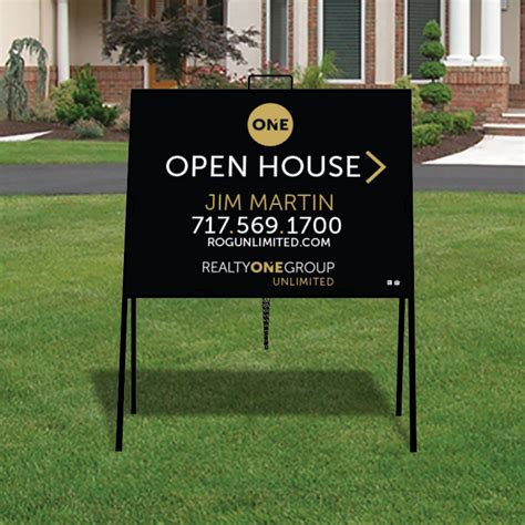 metal a-frame signs open house|standard open house sign size.